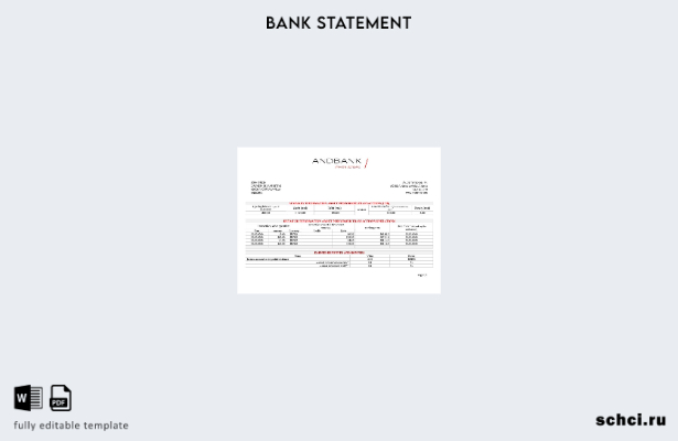 цифровая загрузка шаблона выписки по счету Andorra Andbank